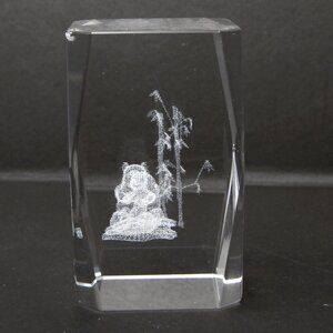 Bear 3D Laser Etched Glass Art Paperweight Forrest Cub Crystal Clear Collectable